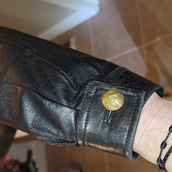 BLACK ANNE KLEIN Leather Jacket SIZE SMALL - Picture 6 of 9